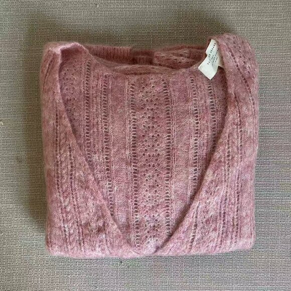 BEST Sezane Cristina Jumper XS/XXS/M/L Blush Pink Sweater French Wool Mohair - Picture 6 of 11